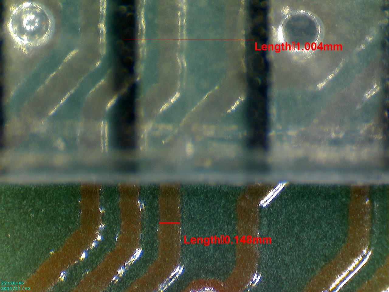 Caméra Microscope Firefly GT800 @230x (circuit traces)